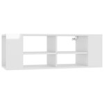 vidaXL Meuble TV mural Blanc brillant 102x35x35 cm Bois d’ingénierie