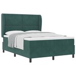 Lit coffre avec matelas en vert foncé  140x190 cm  velours