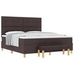 lit box spring vidaXL avec matelas et banc marron foncé 180x200 cm en tissu