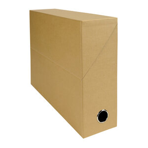 Boîte de classement carton toilé exacompta dos 12 cm havane - lot de 5