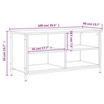 vidaXL Meuble TV Sonoma gris 100x40x50 cm Bois d'ingénierie