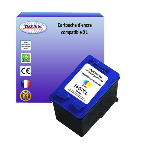 Cartouche compatible avec HP OfficeJet 5600, 5605, 5610, 5615 remplace HP 57 - Couleur - 18ml - T3AZUR