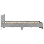 vidaXL Cadre de lit avec tête de lit gris béton 140x200 cm