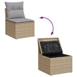 Ensemble 12 pièces de canapés de jardin avec coussins Beige Poly rotin Acacia