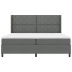 Lit Box Spring vidaXL avec Matelas et LED en Gris Foncé  200x200 cm Tissu