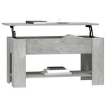 vidaXL Table basse gris béton 101x49x52 cm bois d'ingénierie
