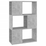 vidaXL Bibliothèque/Séparateur de pièce Gris 60x24x94 cm Aggloméré