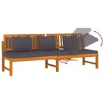 vidaxL Lit de jour avec coussin gris 200x60x75 cm Bois d'acacia solide