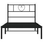 vidaXL Cadre de lit métal avec tête de lit noir 107x203 cm