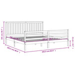 vidaXL Cadre de lit sans matelas gris 200x200 cm bois massif