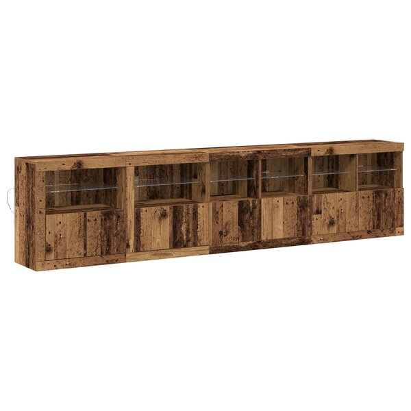 vidaXL Buffet avec Éclairages LED Bois Ancien 283x37x67 cm