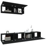 vidaXL Ensemble de meubles TV 3 Pièces Noir Bois d'ingénierie
