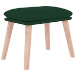 vidaXL Chaise de relaxation avec repose-pied Vert foncé Tissu