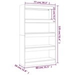 vidaXL Bibliothèque/Cloison blanc 80x30x135 cm bois d'ingénierie