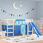 vidaXL Rideaux pour lit mezzanine bleu polyester