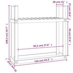 vidaXL Support pour bois de chauffage 110x35x108 5 cm Bois de pin