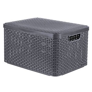 Curver Boîte de rangement avec couvercle Style L 30 L Argent métallisé