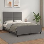 vidaXL Cadre de lit avec tête de lit Gris 140x200 cm Similicuir