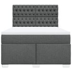 vidaXL Sommier à lattes de lit avec matelas Gris foncé 140x190cm Tissu