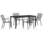 vidaXL Ensemble de repas de jardin 5 pièces en acier anthracite
