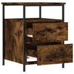 vidaXL Table de chevet chêne fumé 44x45x60 cm bois d'ingénierie