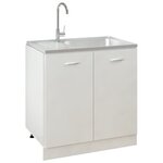 vidaXL Jeu d'évier de cuisine et égouttoir argenté 800x500x155 mm inox