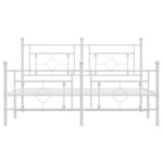 vidaXL Cadre de lit métal sans matelas et pied de lit blanc 150x200 cm