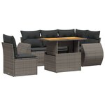 vidaXL Salon de jardin 6 Pièces avec coussins gris résine tressée