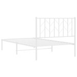 vidaXL Cadre de lit métal avec tête de lit blanc 100x190 cm