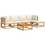 vidaXL Salon de jardin avec coussins 6 Pièces bois d'acacia solide
