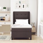 Lit Box Spring vidaXL avec Matelas Marron Foncé 90x200 cm en Tissu