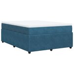 vidaXL Sommier à lattes de lit et matelas Bleu foncé 140x200cm Velours