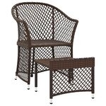 vidaXL Salon de jardin 2 Pièces avec coussins Marron Résine tressée