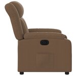 vidaXL Fauteuil inclinable électrique Marron Tissu