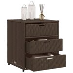 vidaXL Armoire de rangement de jardin marron 55x59x69cm résine tressée