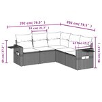 vidaXL Salon de jardin 5 Pièces avec coussins gris clair résine tressée
