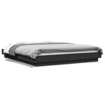 vidaXL Cadre de lit avec lumières LED noir 150x200cm bois d'ingénierie