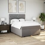 vidaXL Sommier à lattes de lit avec matelas Taupe 140x200 cm Tissu