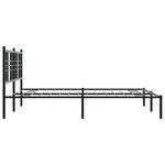 vidaXL Cadre de lit métal sans matelas avec tête de lit noir 150x200cm