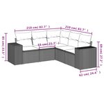 vidaXL Salon de jardin avec coussins 5 Pièces beige résine tressée