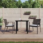 vidaXL Ensemble à manger de jardin 3 Pièces coussins résine tressée acier