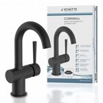 SCHÜTTE Mitigeur de lavabo CORNWALL avec poignée latérale noir mat