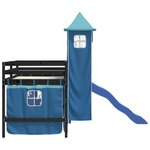 vidaXL Lit mezzanine enfants avec tour bleu 80x200cm bois pin massif
