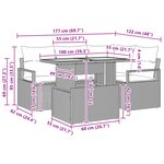 Canapé de Jardin 5 pièces vidaXL avec Coussins Beige Rattan
