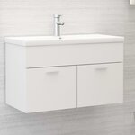 vidaXL Armoire d'évier Blanc 80x38 5x46 cm Aggloméré