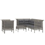 Salon de jardin meuble d'extérieur ensemble de mobilier 8 pièces avec coussins gris résine tressée 02_0017607
