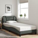 vidaXL Cadre de lit sans matelas gris foncé 90x190 cm tissu