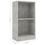 Vidaxl bibliothèque gris béton 40 x 24 x 75 cm aggloméré