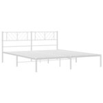 vidaXL Cadre de lit métal avec tête de lit blanc 200x200 cm