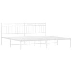 vidaXL Cadre de lit métal sans matelas et tête de lit blanc 193x203 cm